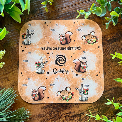 Festive Creatures Gift Tag Large Sticker Sheet