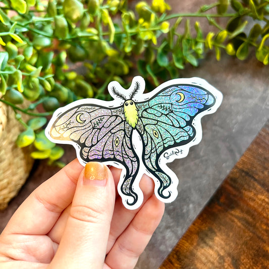 Lunar Moth Sparkle Sticker