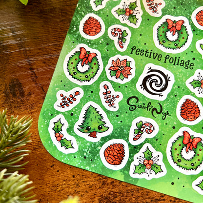 Festive Foliage Green Sticker Sheet