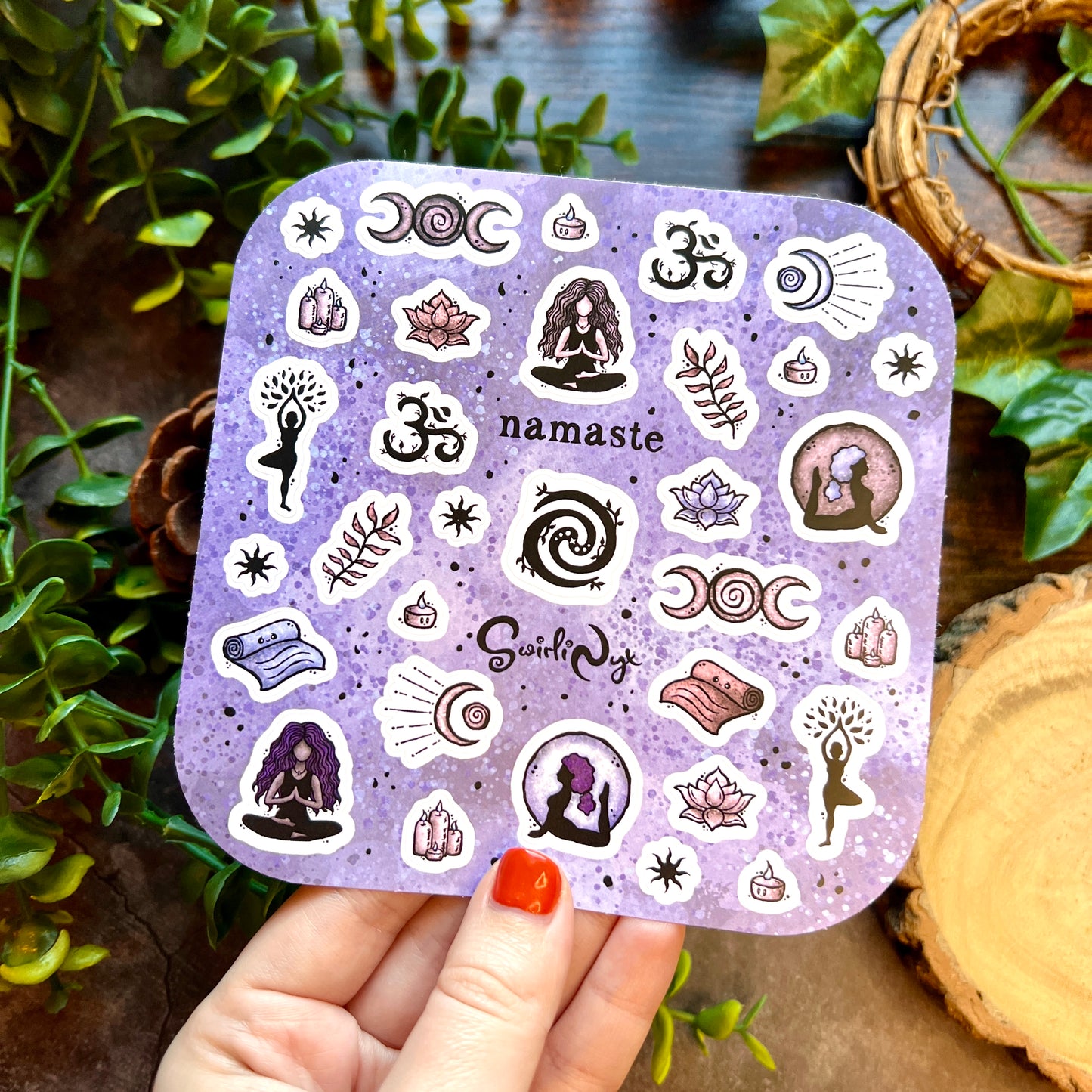 Purple Namaste Sticker Sheet