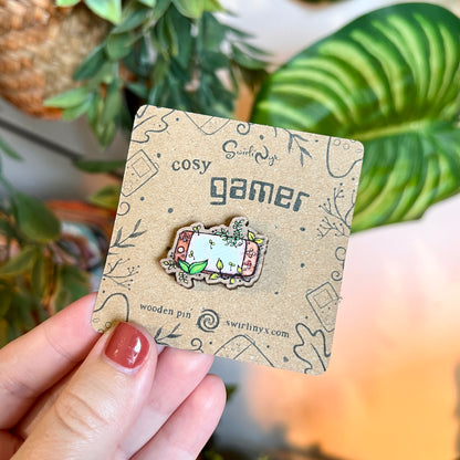 Cosy Gamer Wooden Pin