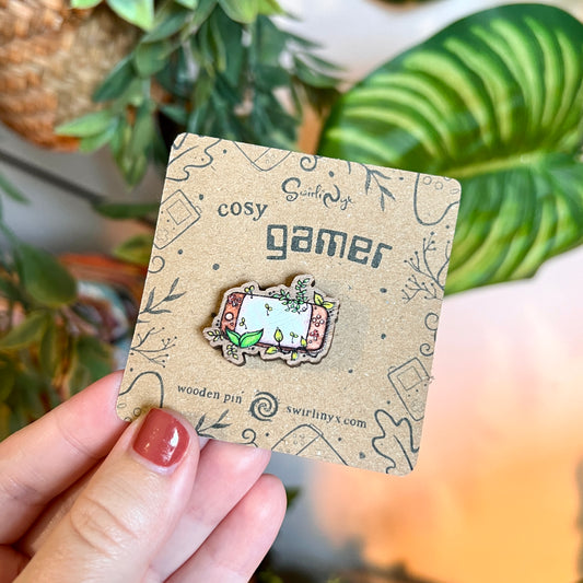 Cosy Gamer Wooden Pin