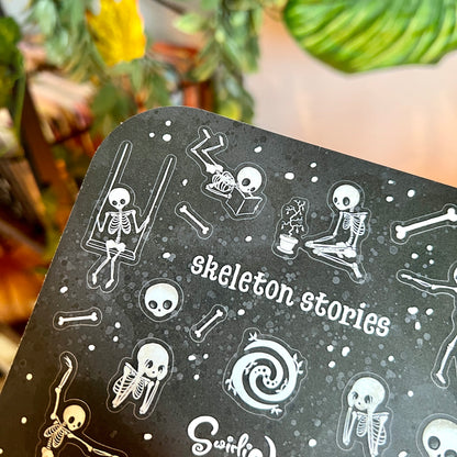 White Skeleton Stories Sticker Sheet