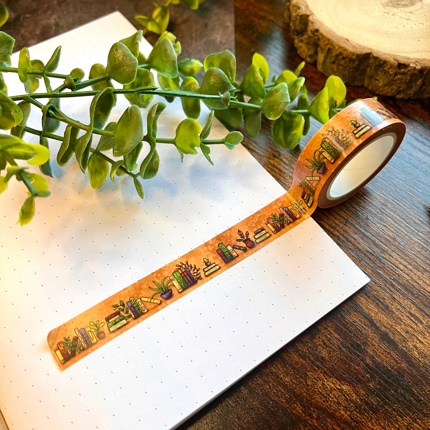 Bookish Washi Tape ~ Bookshelves and Plants