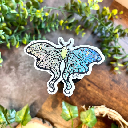 Lunar Moth Sparkle Sticker