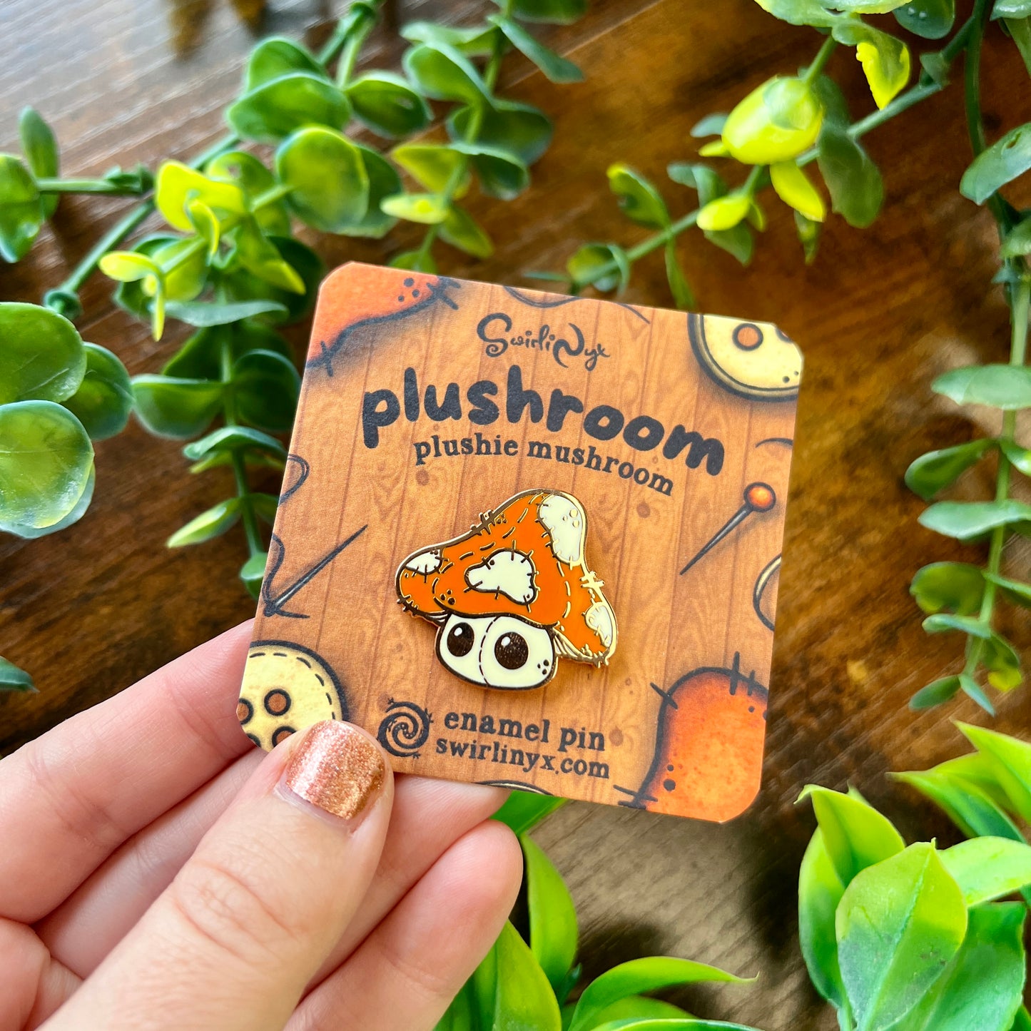 Plushroom the Mushroom Enamel Pin