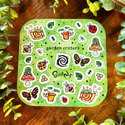 Green Garden Critters Sticker Sheet