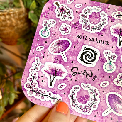 Lilac Soft Sakura Sticker Sheet