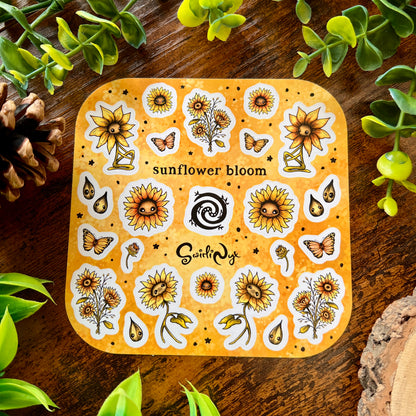 Yellow Sunflower Bloom Sticker Sheet