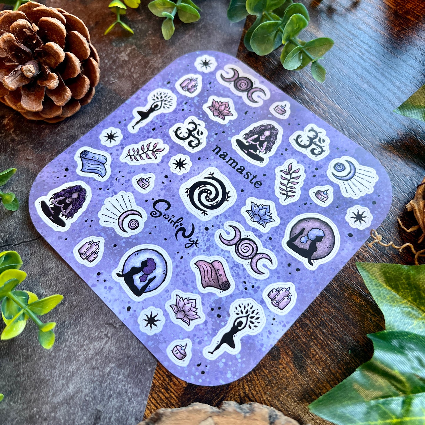 Purple Namaste Sticker Sheet