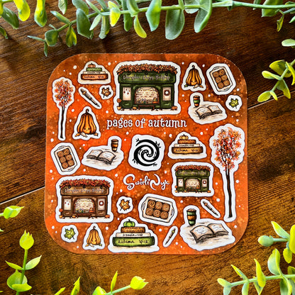 Pages of Autumn Orange Sticker Sheet