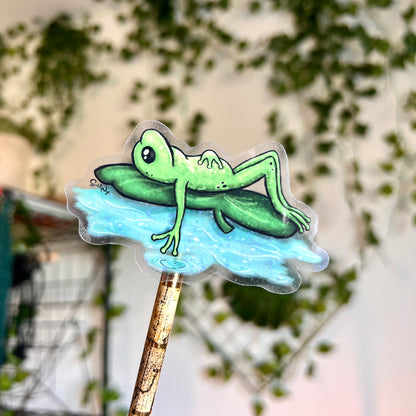 Lilypad Frog Clear Sticker