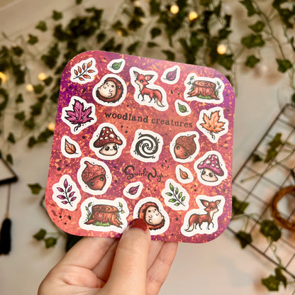 Dusk Woodland Creatures Sticker Sheet