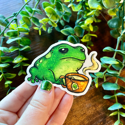 Frog Tea Clear Sticker