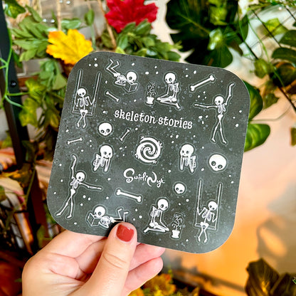 White Skeleton Stories Sticker Sheet