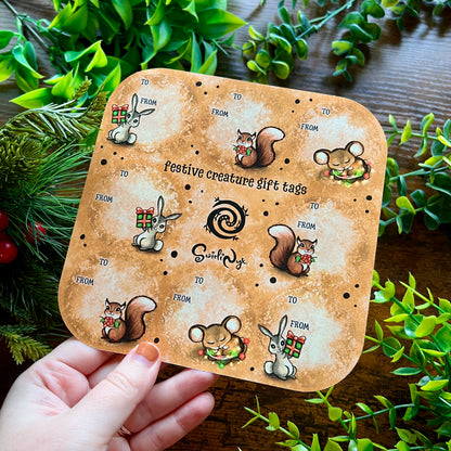 Festive Creatures Gift Tag Large Sticker Sheet