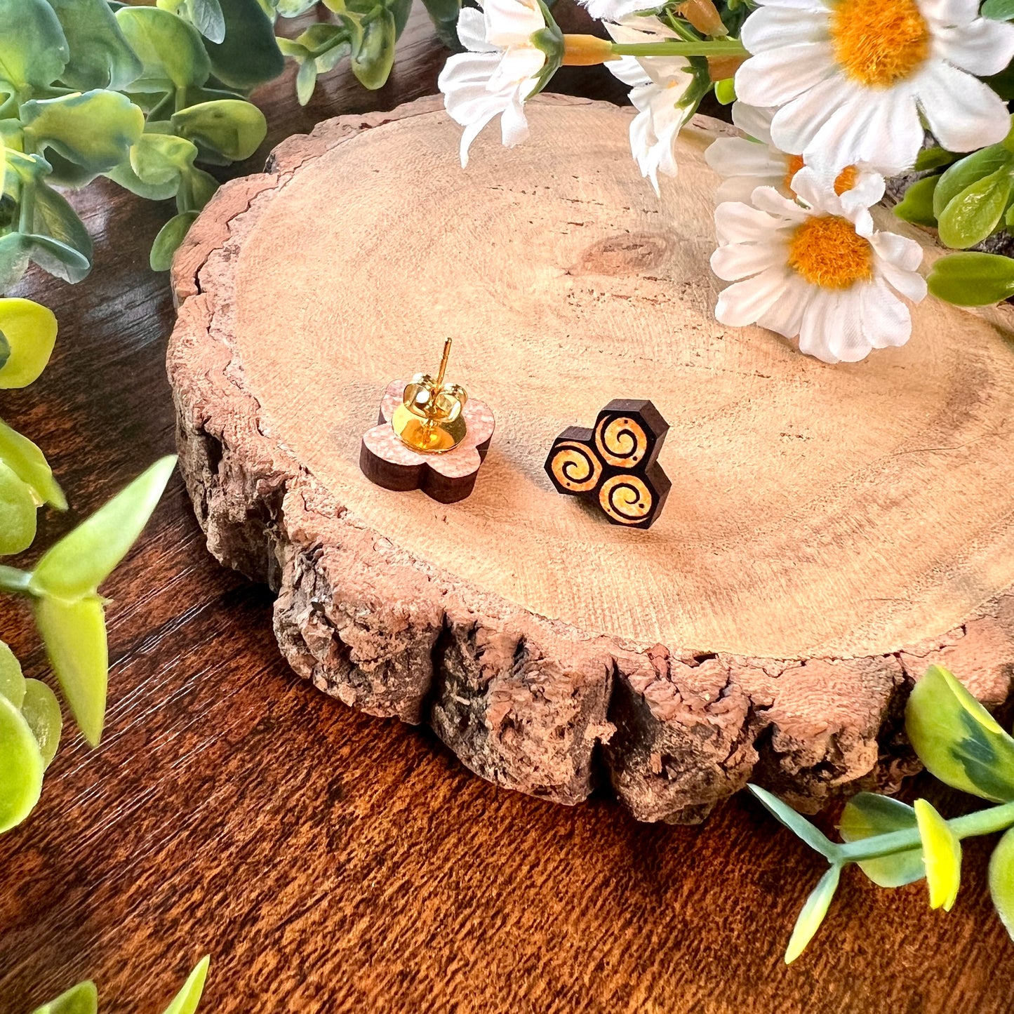 Spring Wooden Earrings 2 for £15