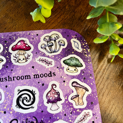 Night Mushroom Moods Sticker Sheet
