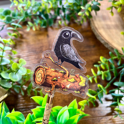 Poe the Crow Clear Sticker