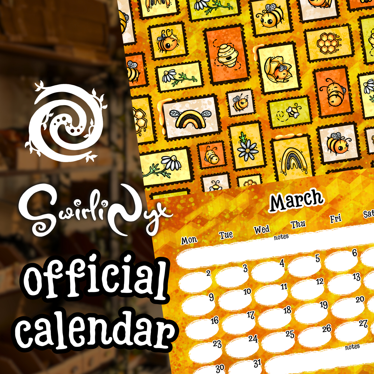 Magical Stamp Wall Calendar 2026