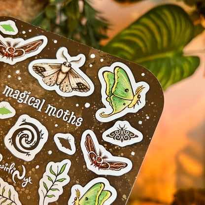 Magical Moths Brown Sticker Sheet