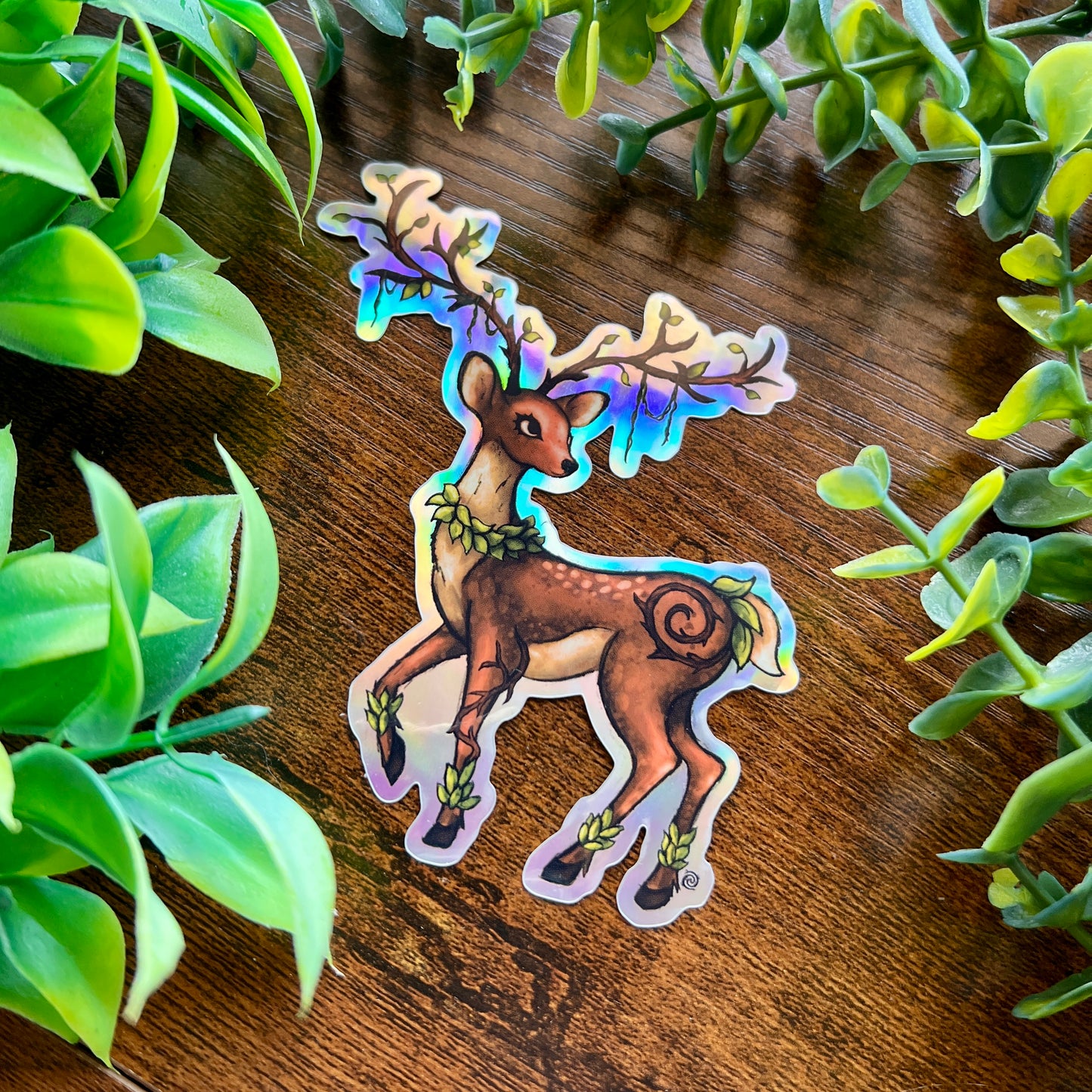 Mythical Deer Holographic Sticker