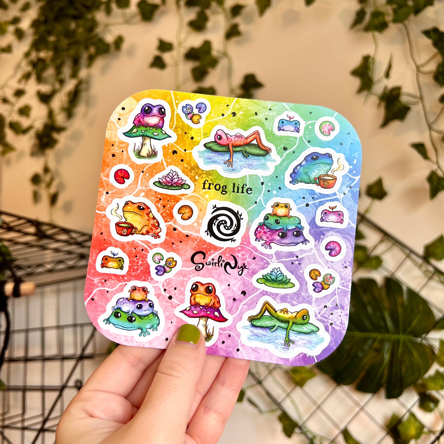 Rainbow Frog Life Sticker Sheet