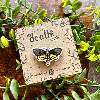 Death Moth Wooden Pin