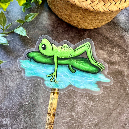 Lilypad Frog Clear Sticker