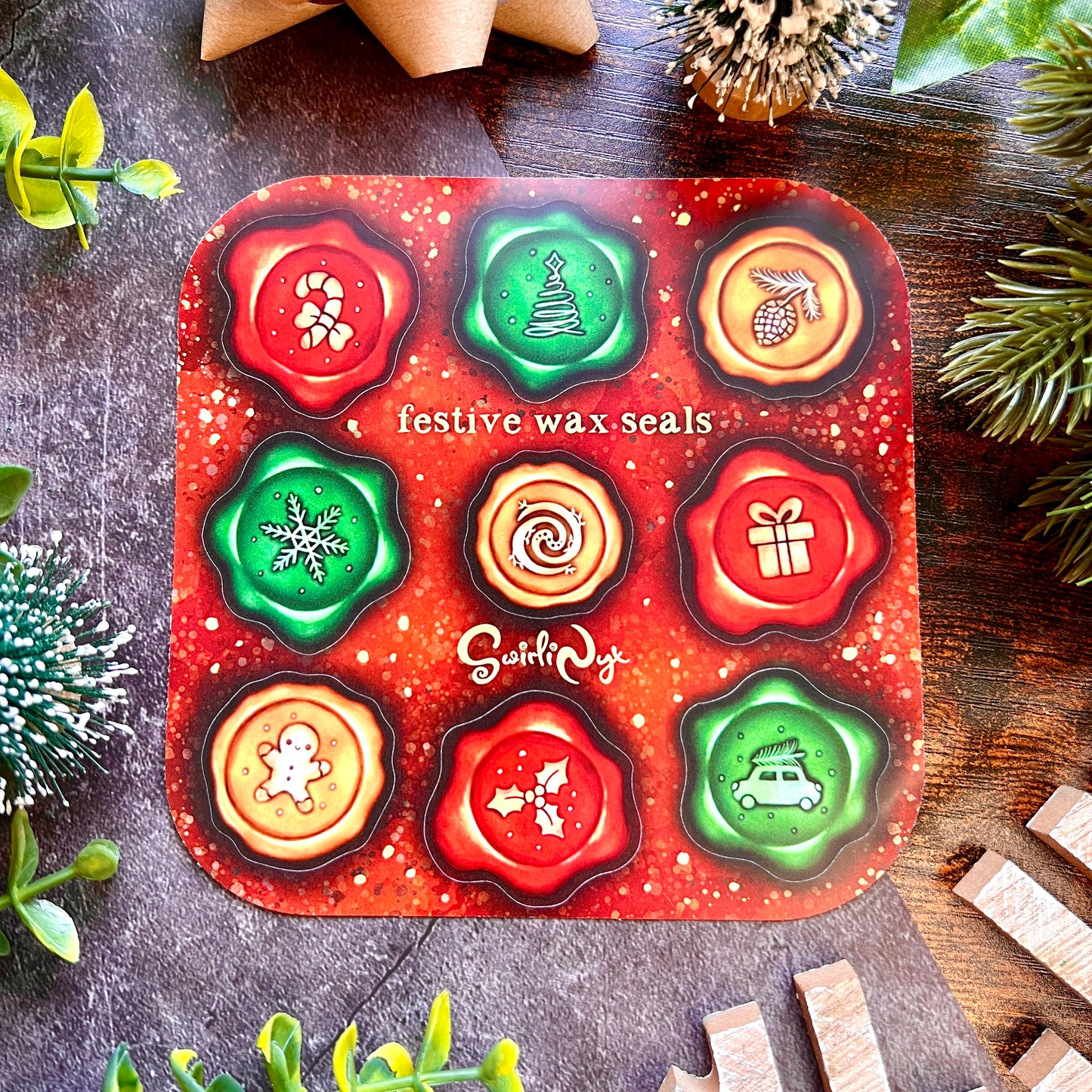 END OF LINE Festive Wax Seal Sticker Sheet