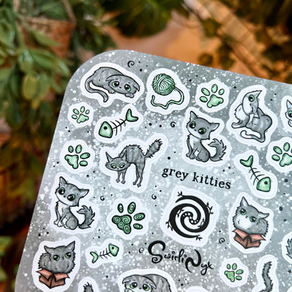 Grey Kitties Sticker Sheet