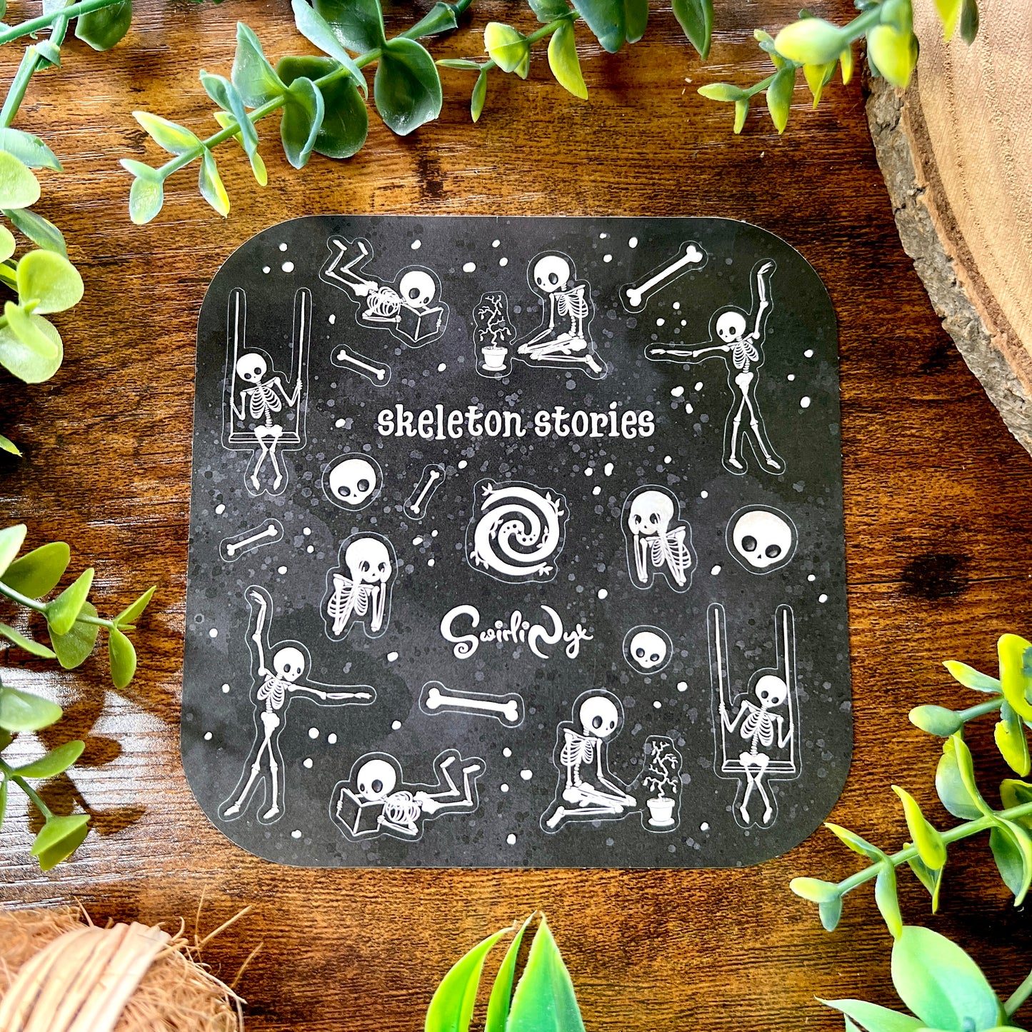 White Skeleton Stories Sticker Sheet