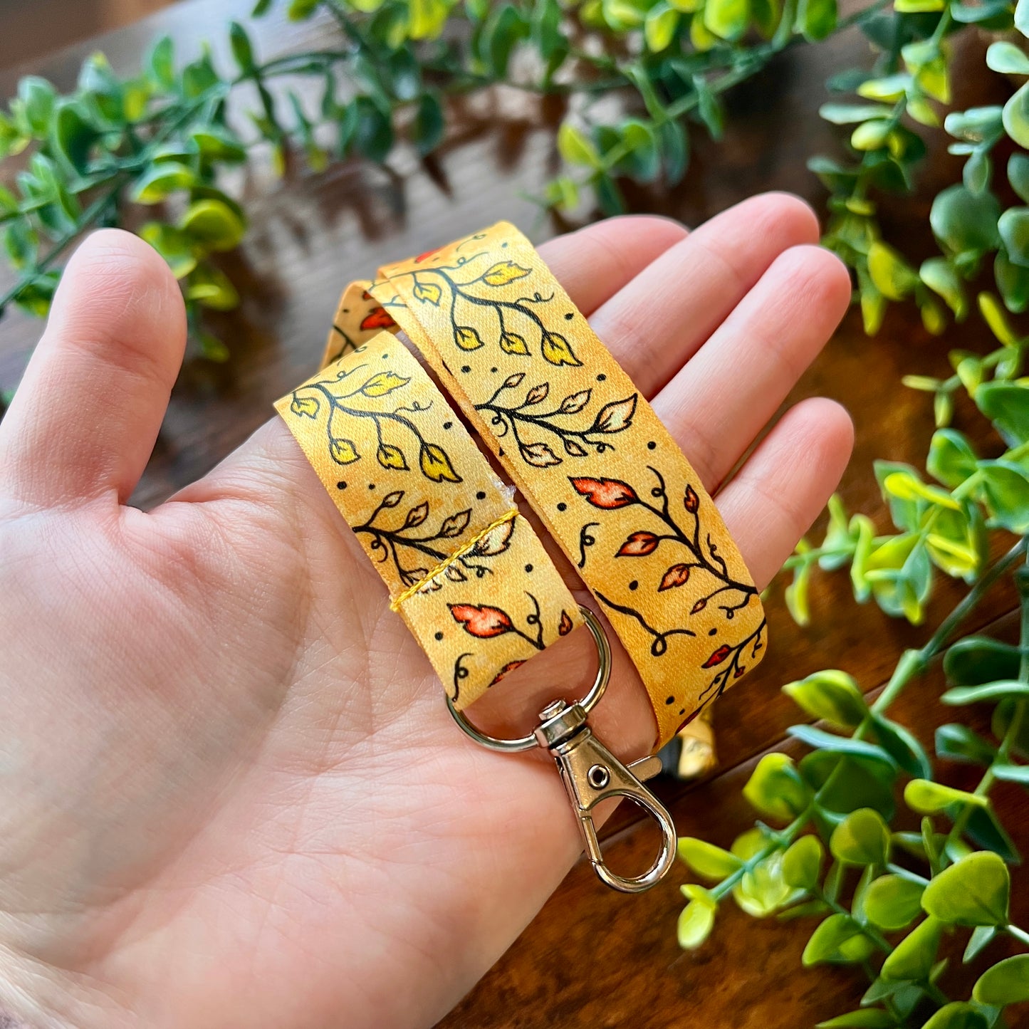 Parchment Leaves Lanyard