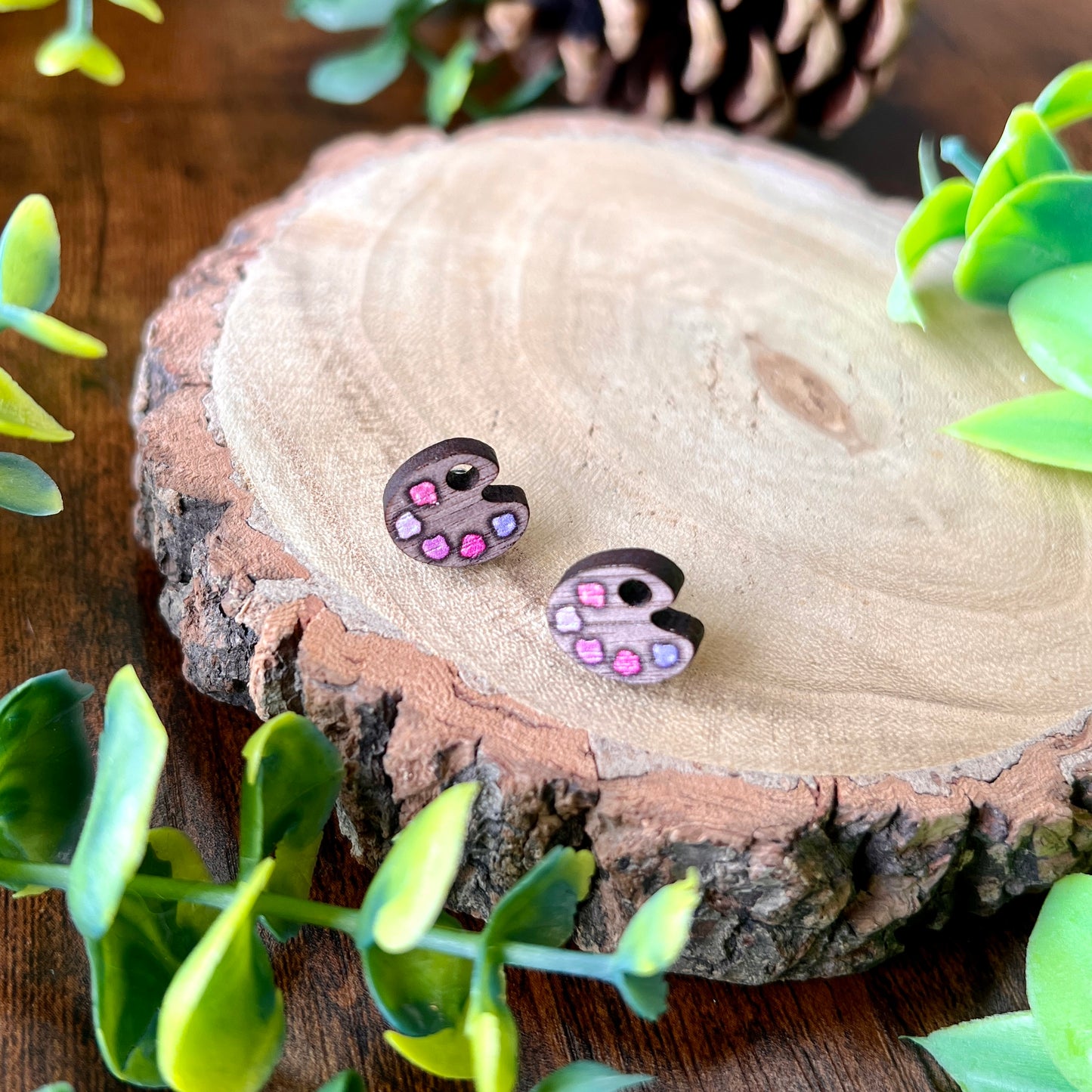 Twilight Paint Palette Wooden Earrings