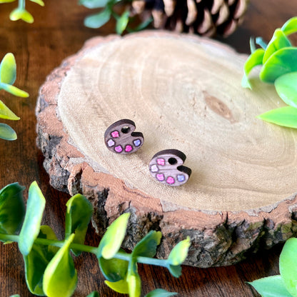 Twilight Paint Palette Wooden Earrings