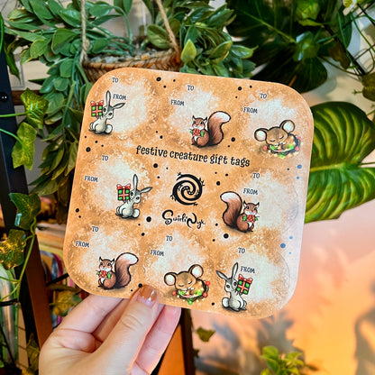 Festive Creatures Gift Tag Large Sticker Sheet