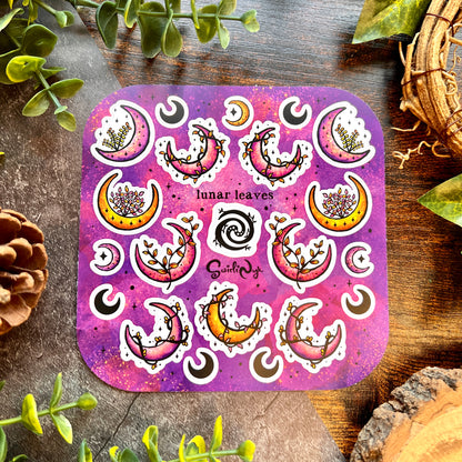 Purple Lunar Leaves Sticker Sheet