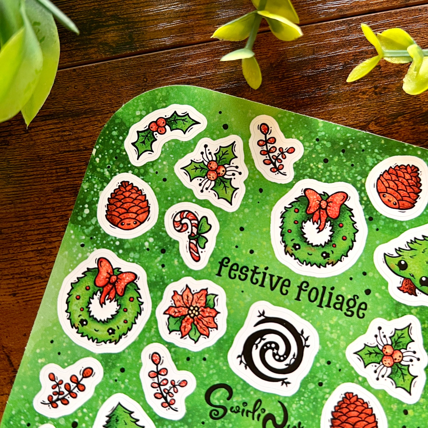 Festive Foliage Green Sticker Sheet