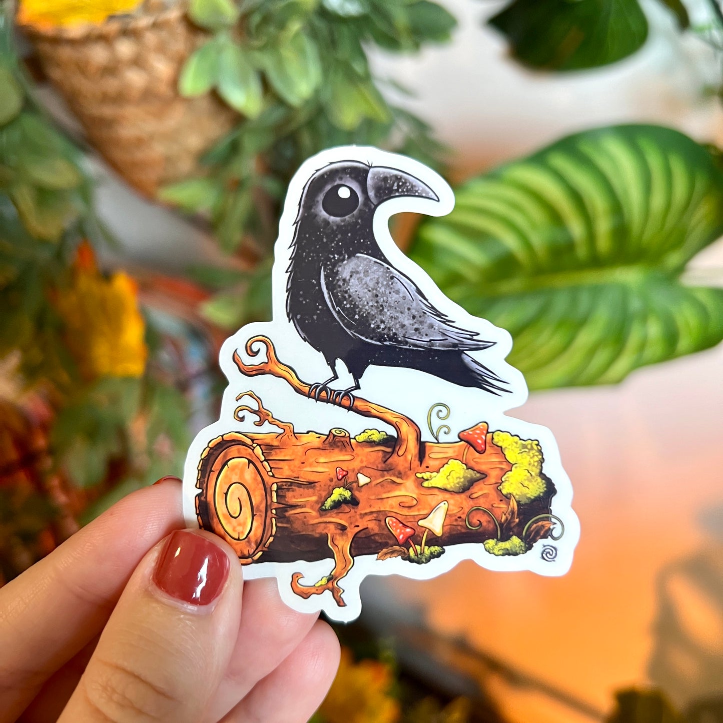 Poe the Crow Clear Sticker