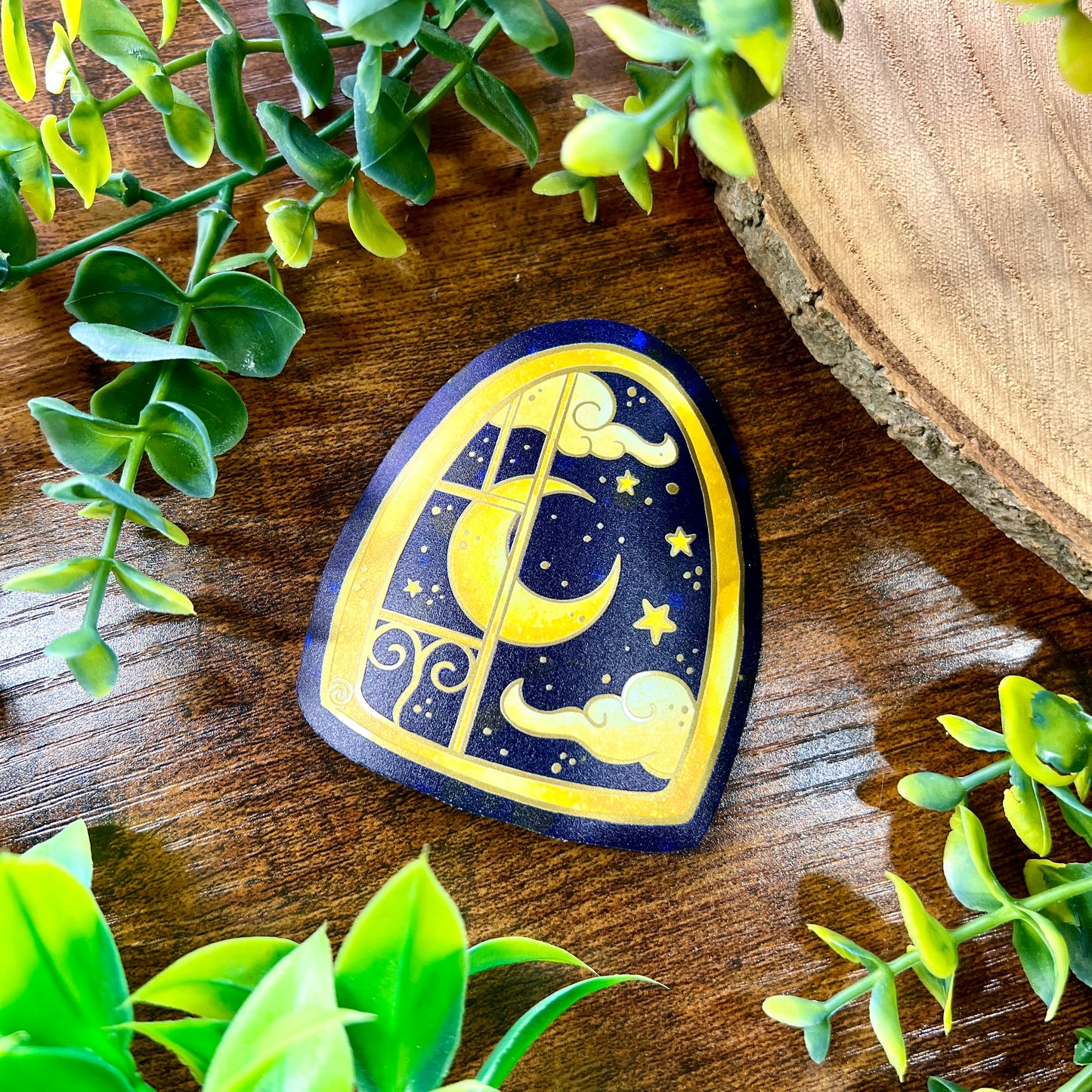 Celestial Window Gold Sticker