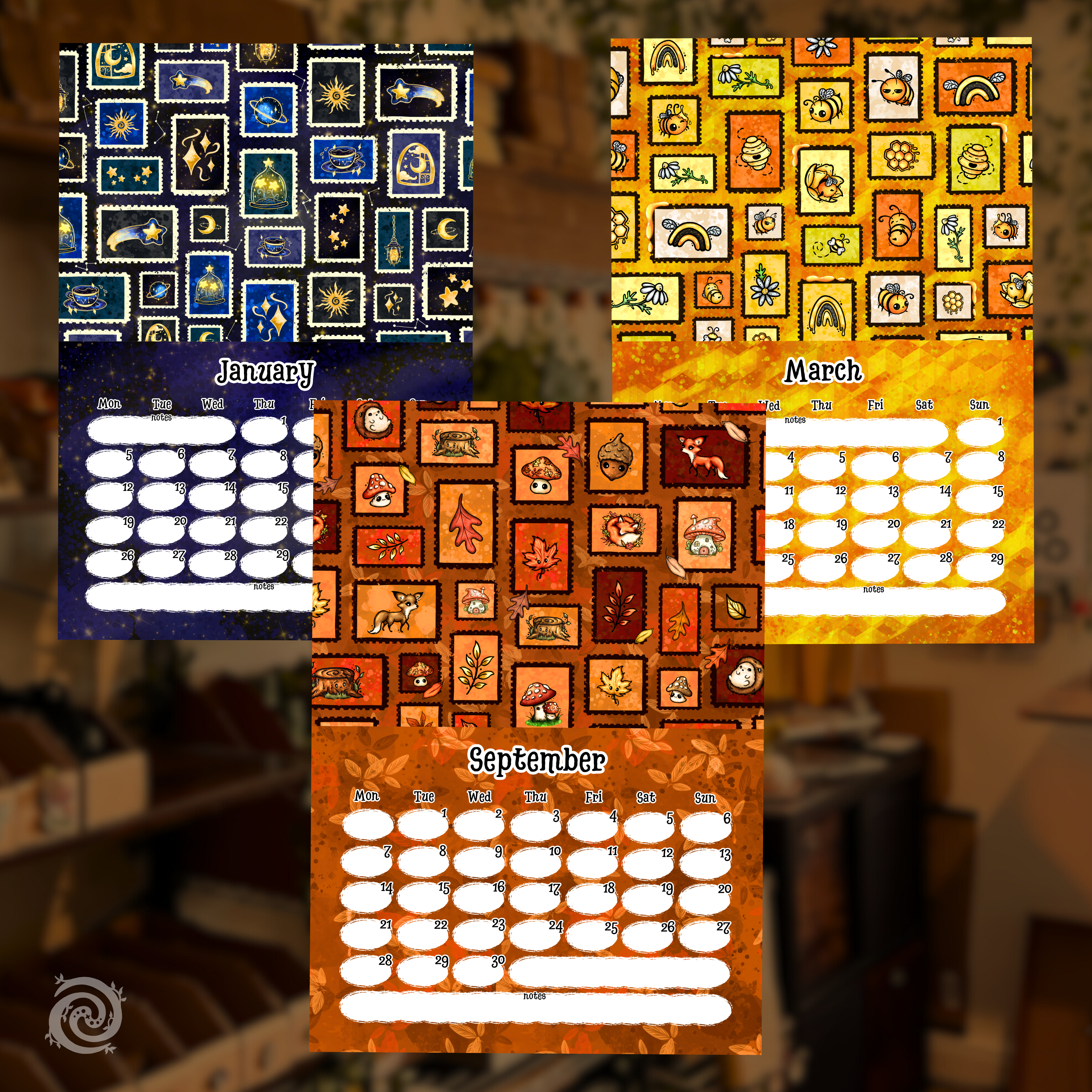 Magical Stamp Wall Calendar 2026