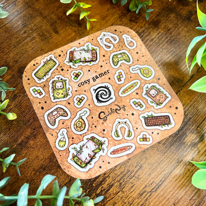 Neutral Cosy Gamer Sticker Sheet