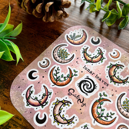Neutral Lunar Leaves Sticker Sheet