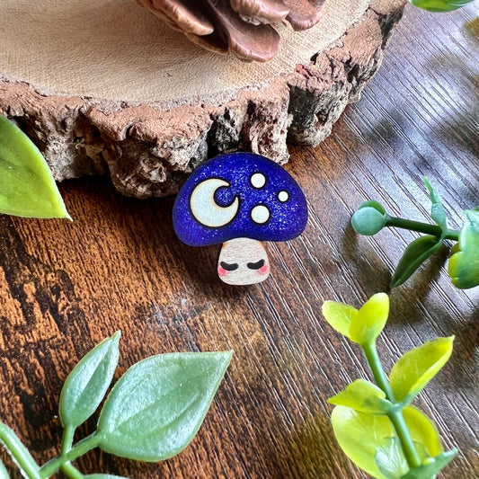 Dusk Mushroom Wooden Pin