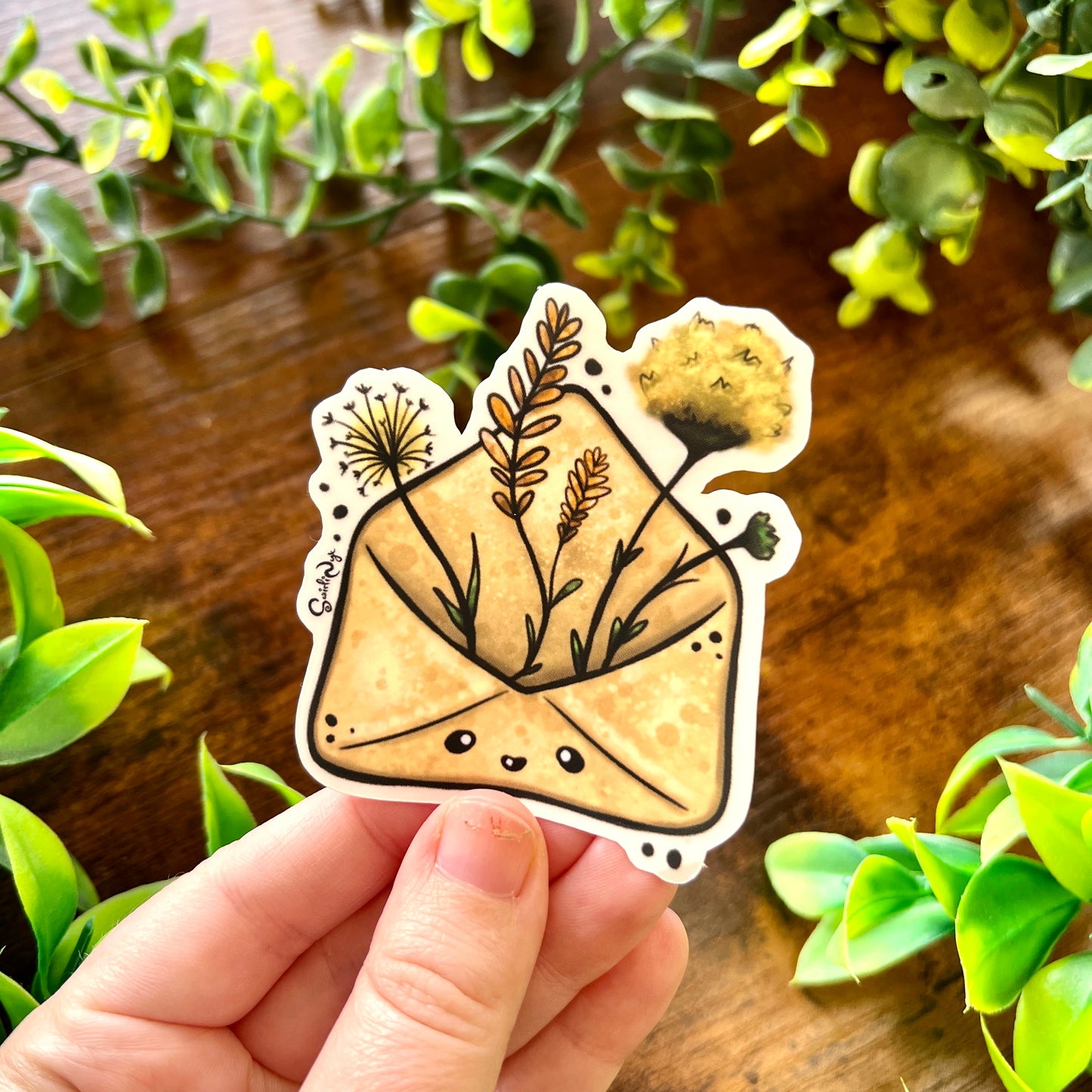 Floral Envelope Clear Sticker