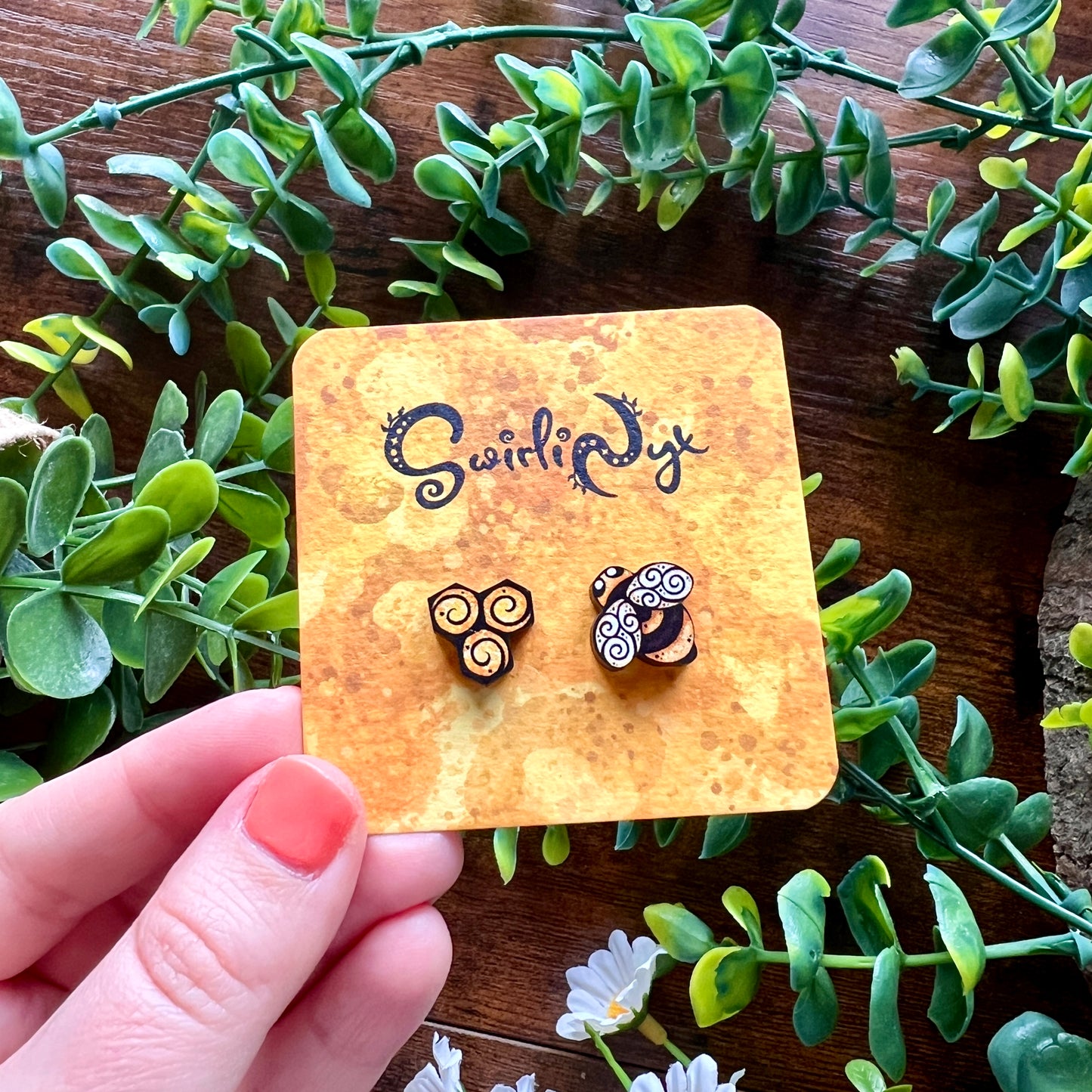 Spring Wooden Earrings 2 for £15