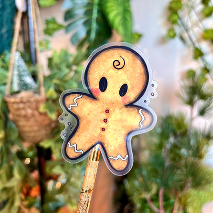 Gingerbread Man Clear Sticker