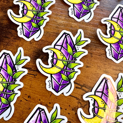 Amethyst Moon Clear Sticker