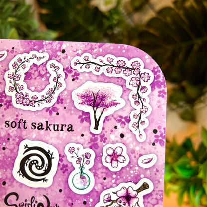Lilac Soft Sakura Sticker Sheet
