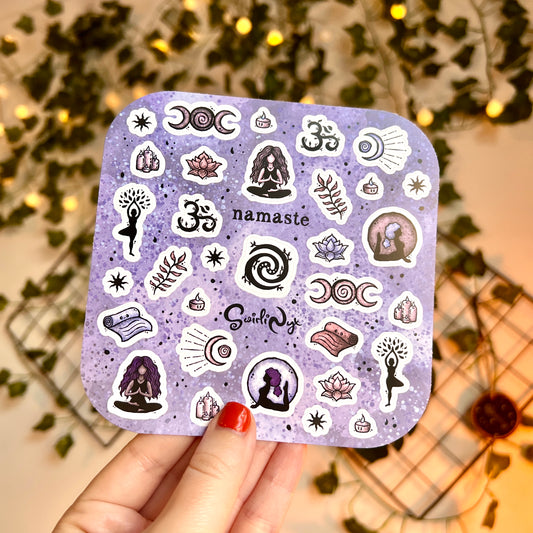 Purple Namaste Sticker Sheet